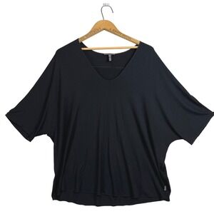OSKA Boxy Tee Top Size 3 10 12 Dolman Short Sleeve‎ Casual Knit Minimalist Black